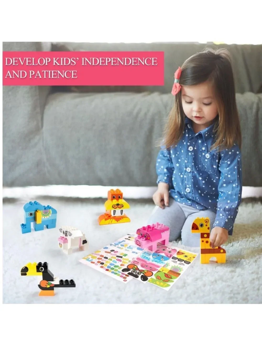 Exercise N Play Animals Building Blocks Gift Set 122 pieces Ages 3+ NEW